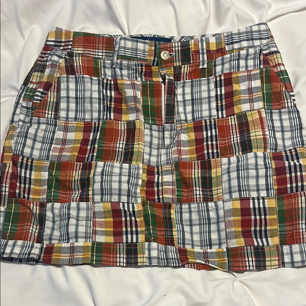 Orange and White Mini Cargo Skirt for Casual Wear